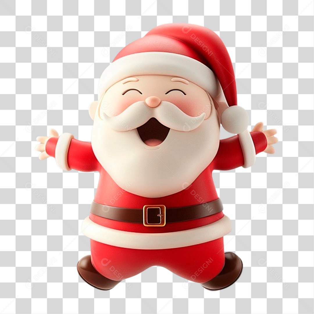 Papai Noel Pulando PNG Transparente