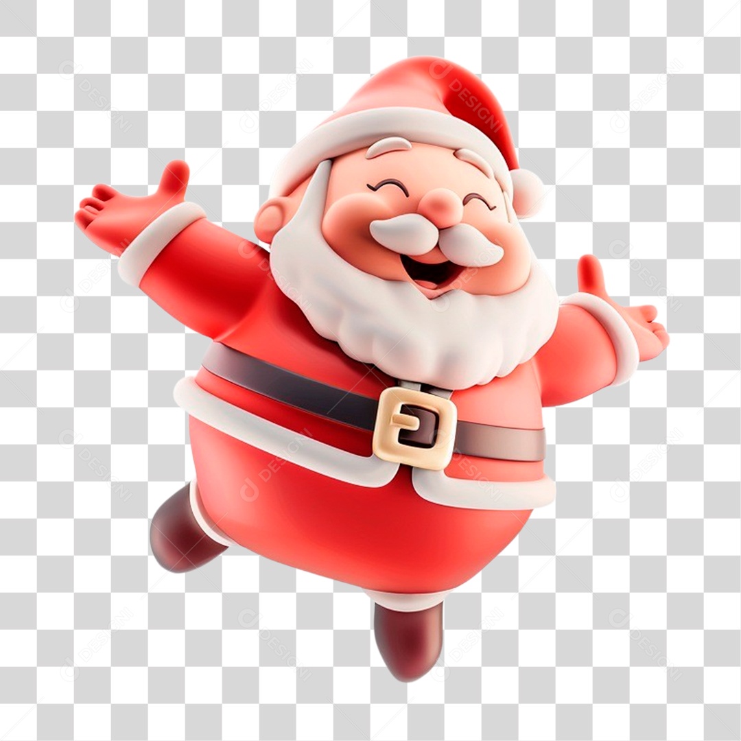 Papai Noel Pulando PNG Transparente