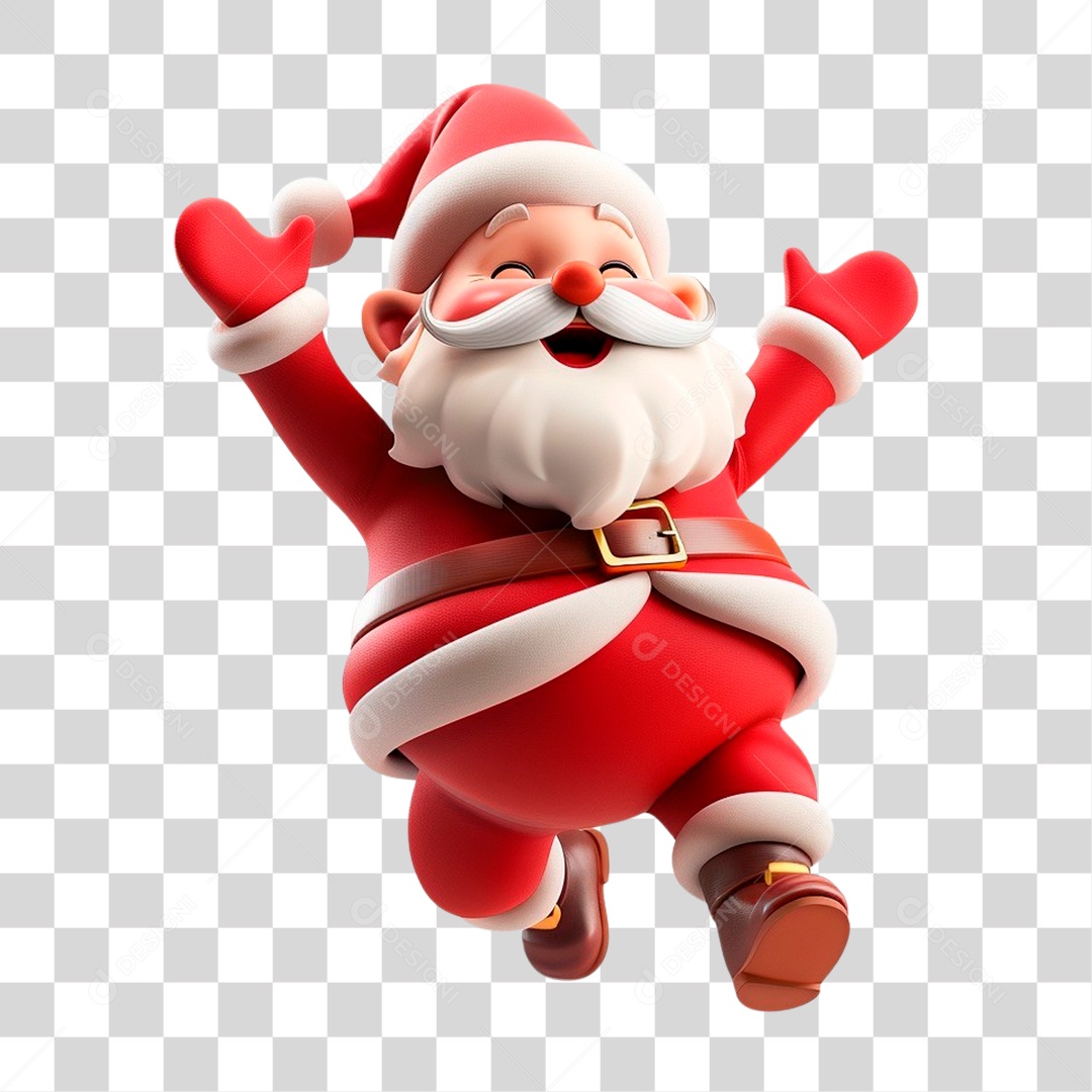 Papai Noel Pulando PNG Transparente