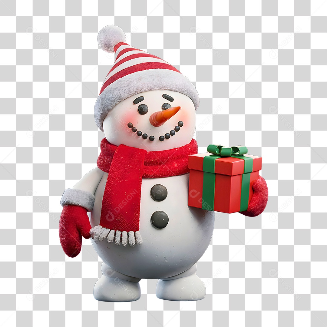 Boneco de Neve para Enfeite de Natal PNG Transparente