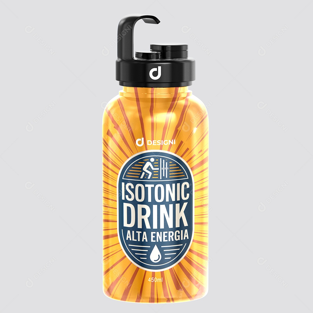 Mockup de Garrafa de Academia Isotonic PSD Editável
