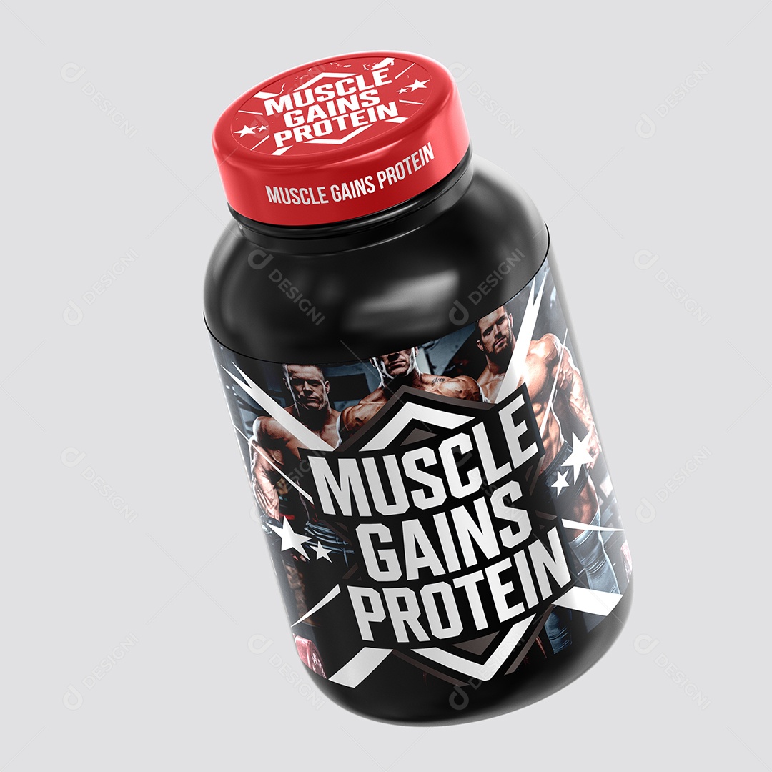 Mockup Pote de Proteina PSD Editável