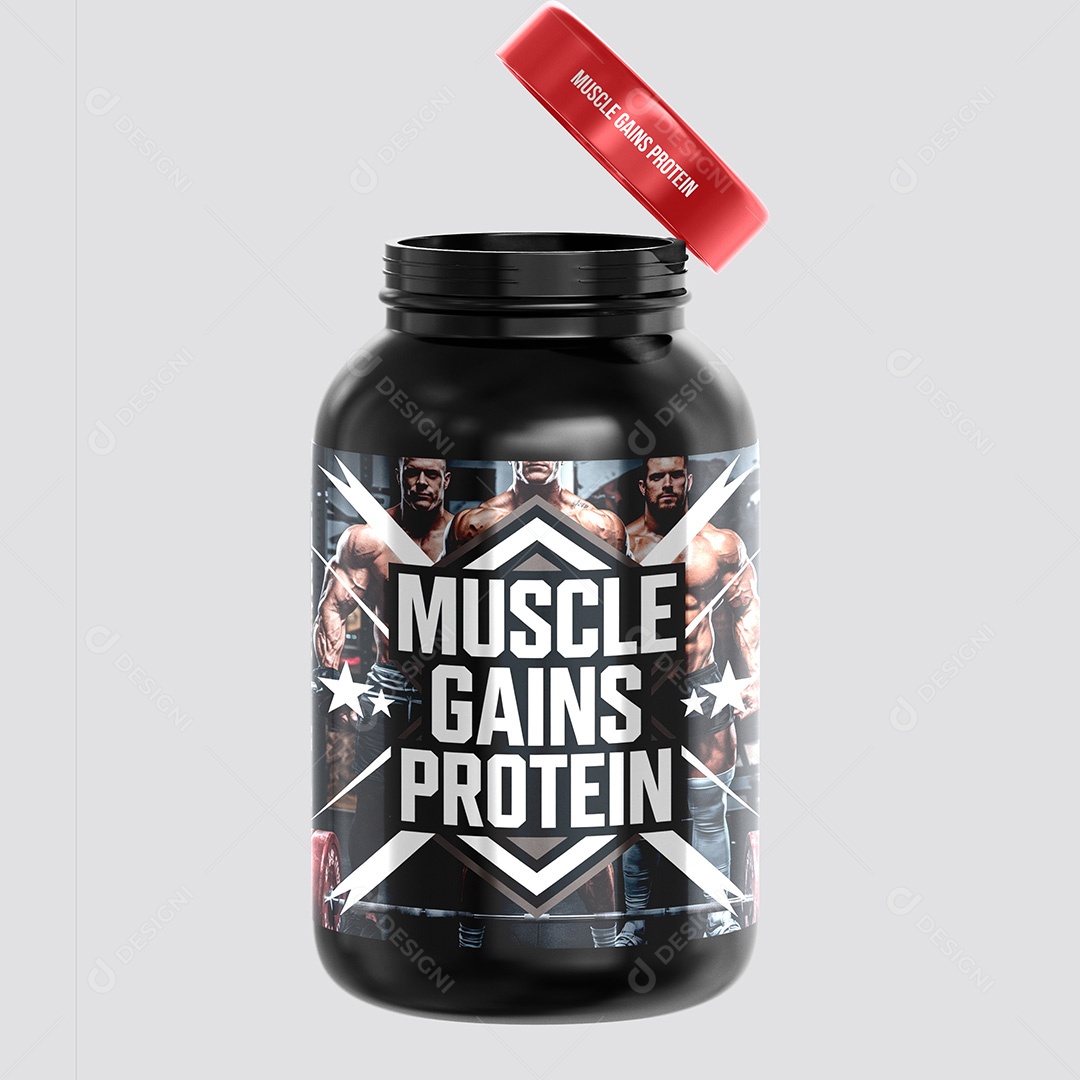 Mockup Pote de Proteina PSD Editável