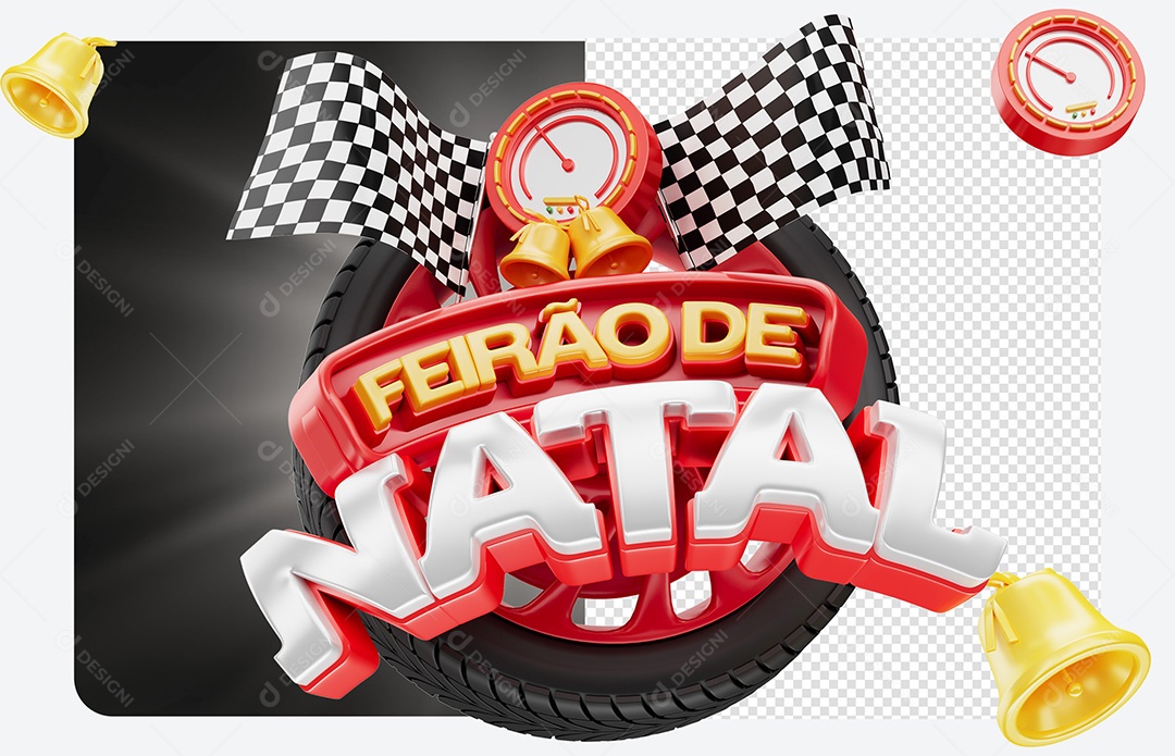 Selo 3D Feirão de Natal  para Composição PSD