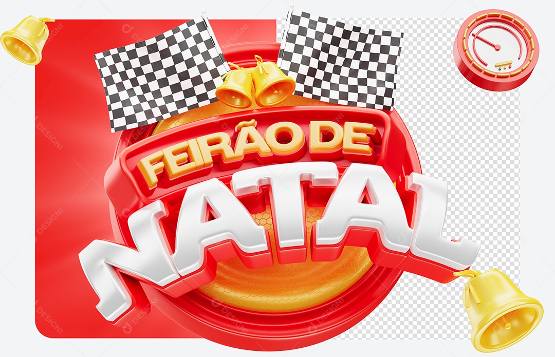 Selo 3D Feirão de Natal  para Composição PSD
