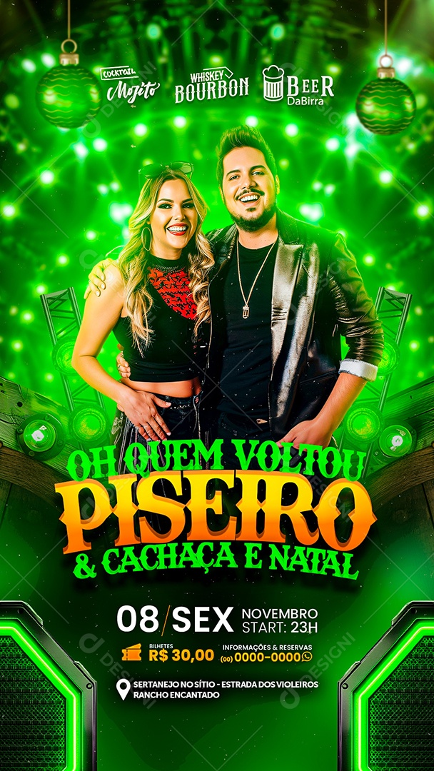 Story Flyer Oh Who Became Back Piseiro and Cachaça and Natal Social Media PSD Editable