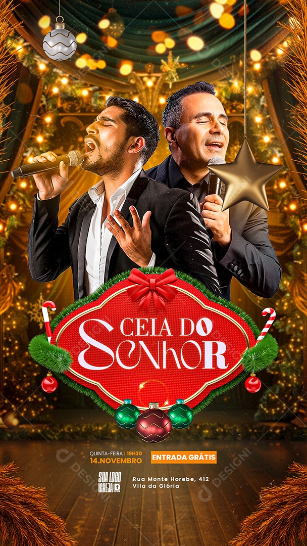 Story Flyer Gospel Natal Ceia do Senhor Social Media PSD Editável