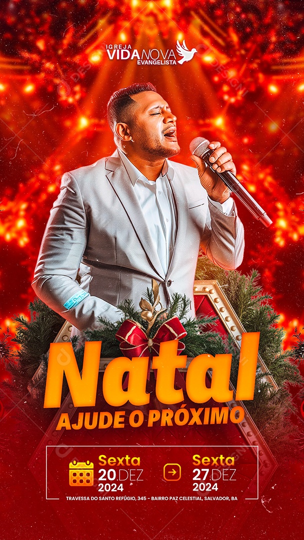 Story Flyer Gospel Natal Ajude o Próximo Social Media PSD Editável