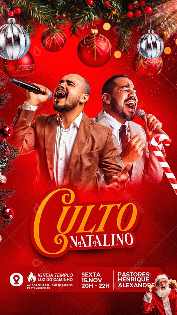 Story Flyer Gospel Natal Culto Natalino Social Media PSD Editável