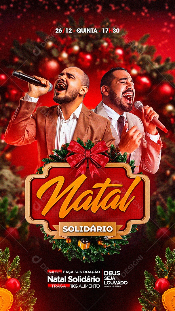 Story Flyer Gospel Natal Solidário Social Media PSD Editável