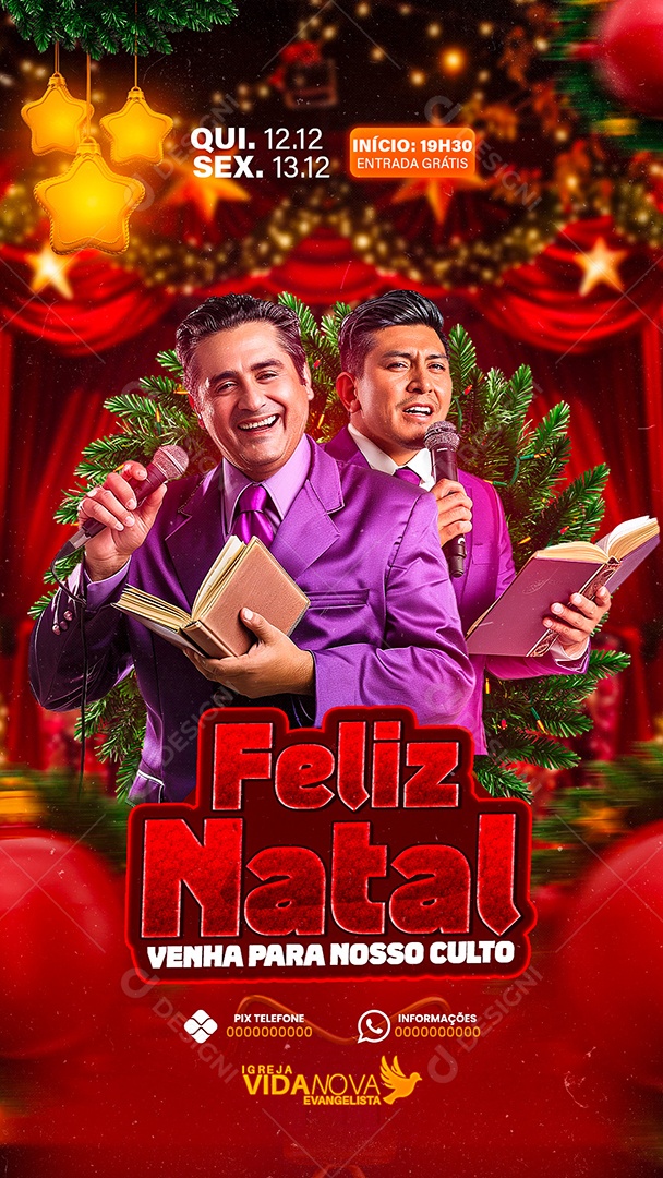 Story Flyer Gospel Feliz Natal Social Media PSD Editável