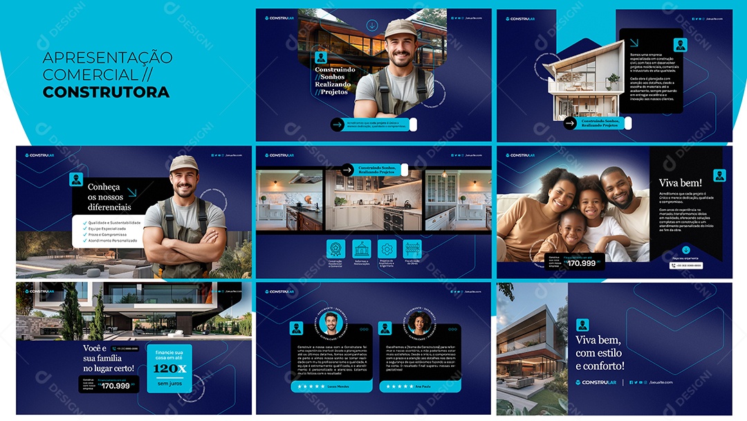 Apresentação Comercial Construtora Social Media PSD Editável