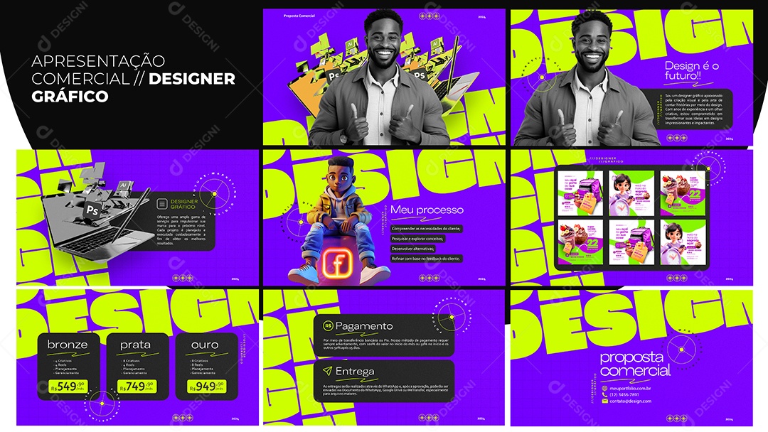 Apresentação Comercial Designer Gráfico PSD Editável