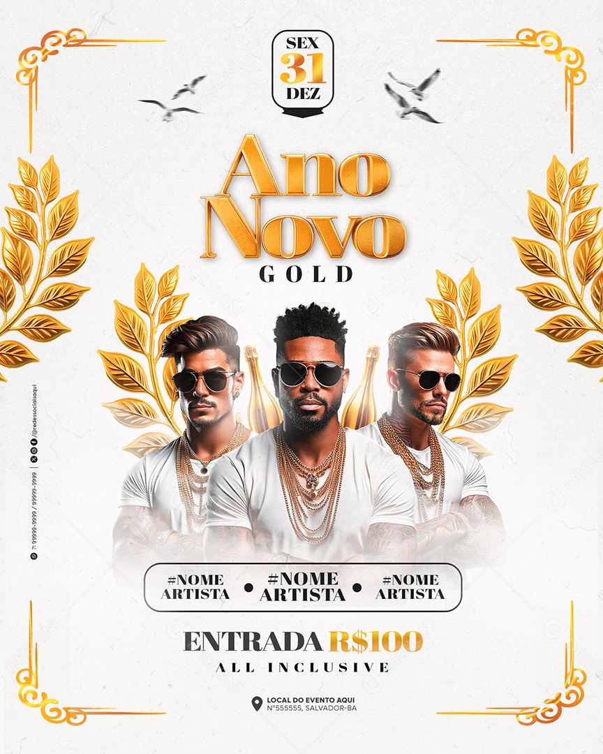 Flyer Réveillon Shows Social Media PSD Editável