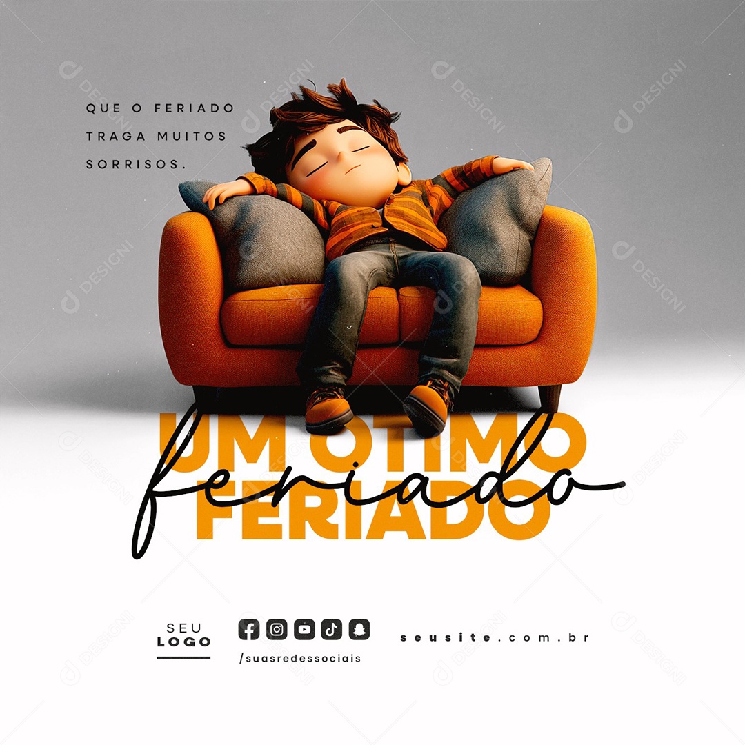 Bom Feriado Um Ótimo Feriado Social Media PSD Editável