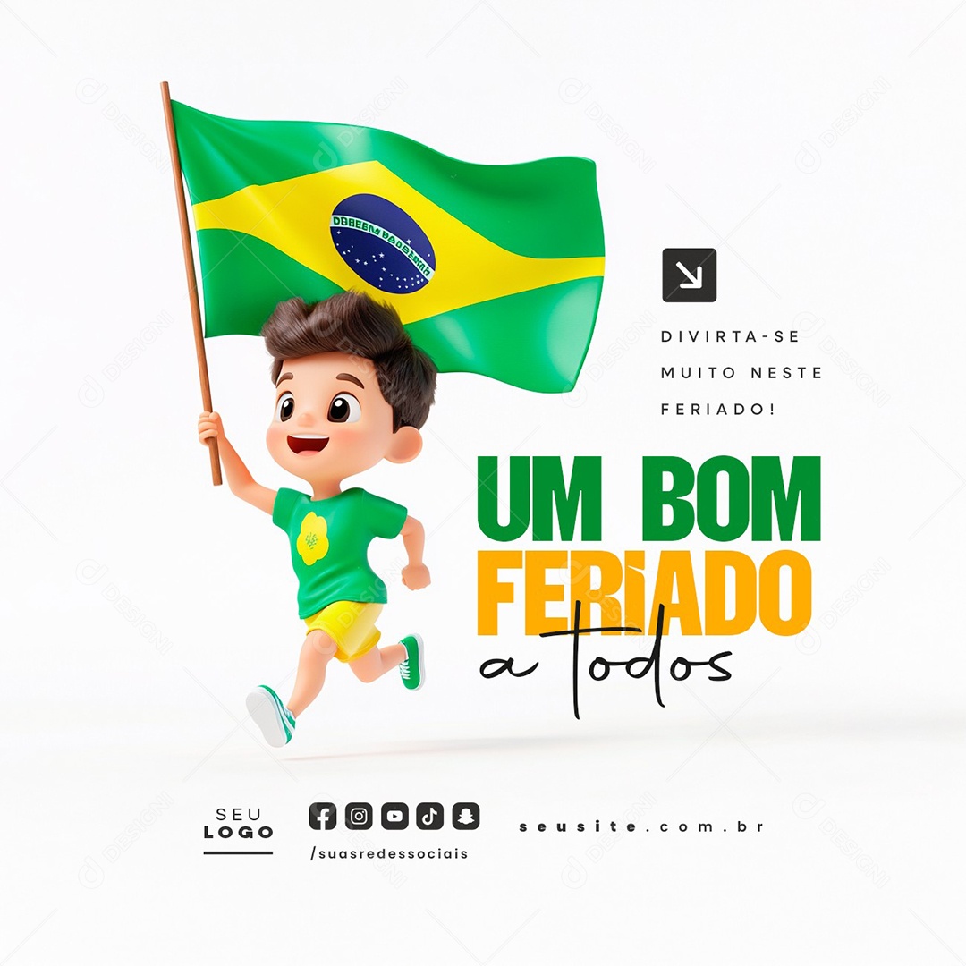 Um Bom Feriado a Todos Proclamação da República Social Media PSD Editável