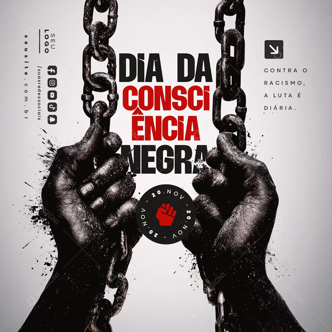 Dia da Consciência Negra 20 de Novembro Social Media PSD Editável