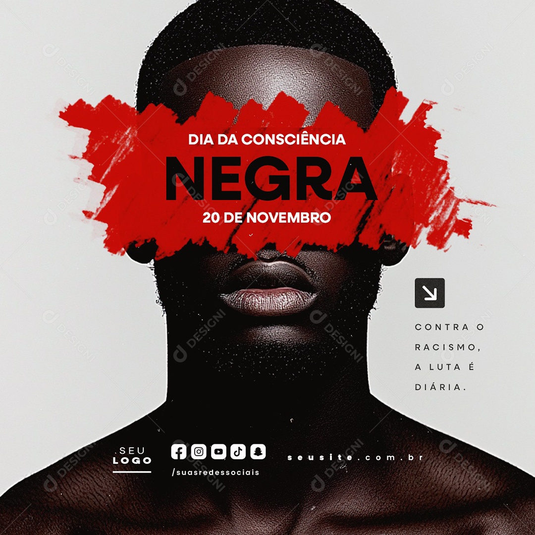 Dia da Consciência Negra 20 de Novembro Social Media PSD Editável