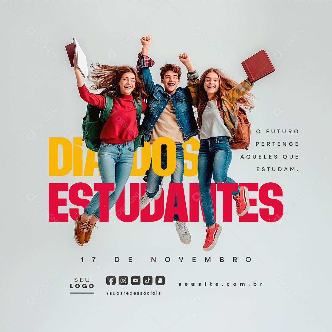 Social Media Dia dos Estudantes 17 de Novembro PSD Editável
