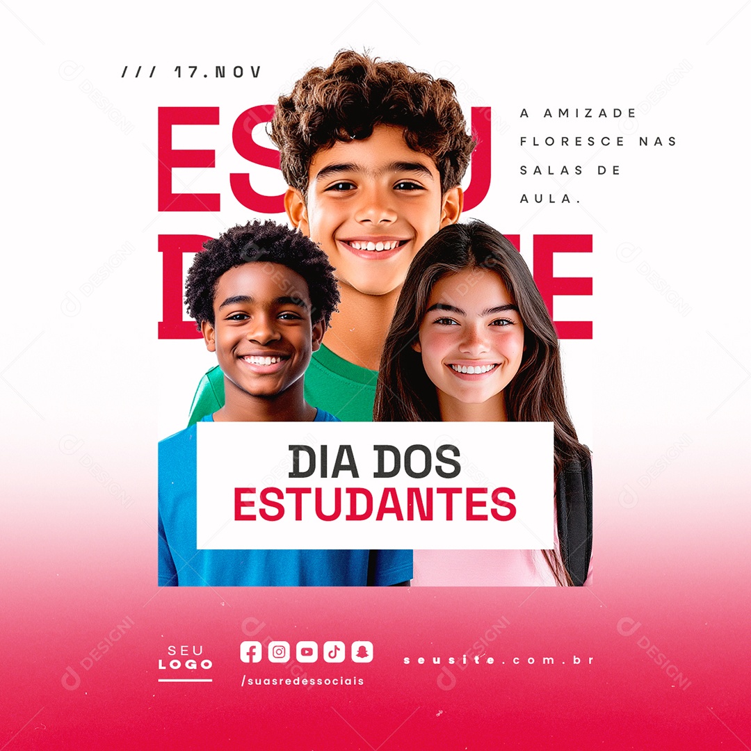 Dia dos Estudantes 17 de Novembro Social Media PSD Editável