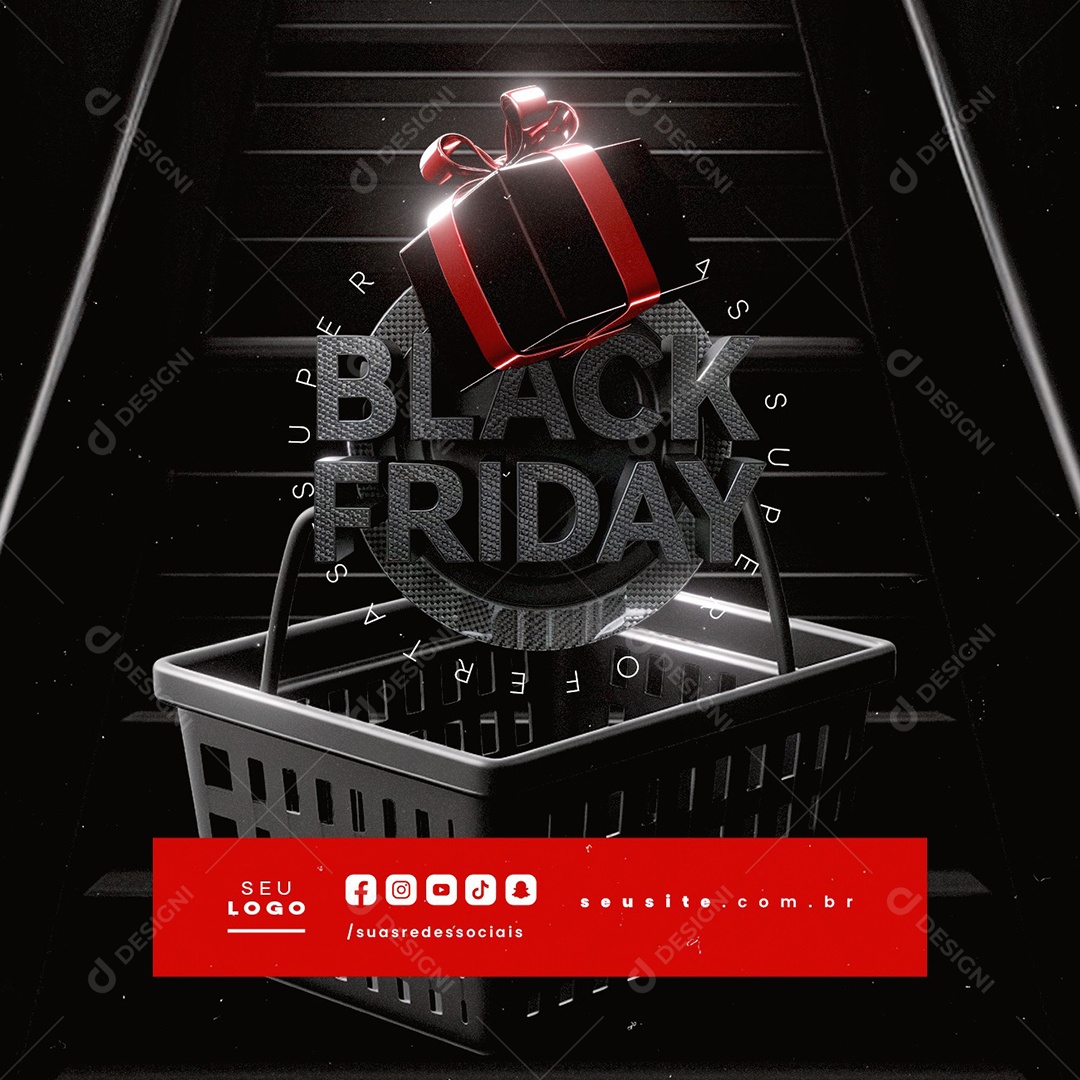 Black Friday Super Ofertas Social Media PSD Editável