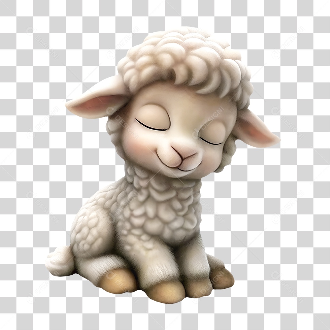 Ovelha Elemento 3D Para Composição PNG Transparente