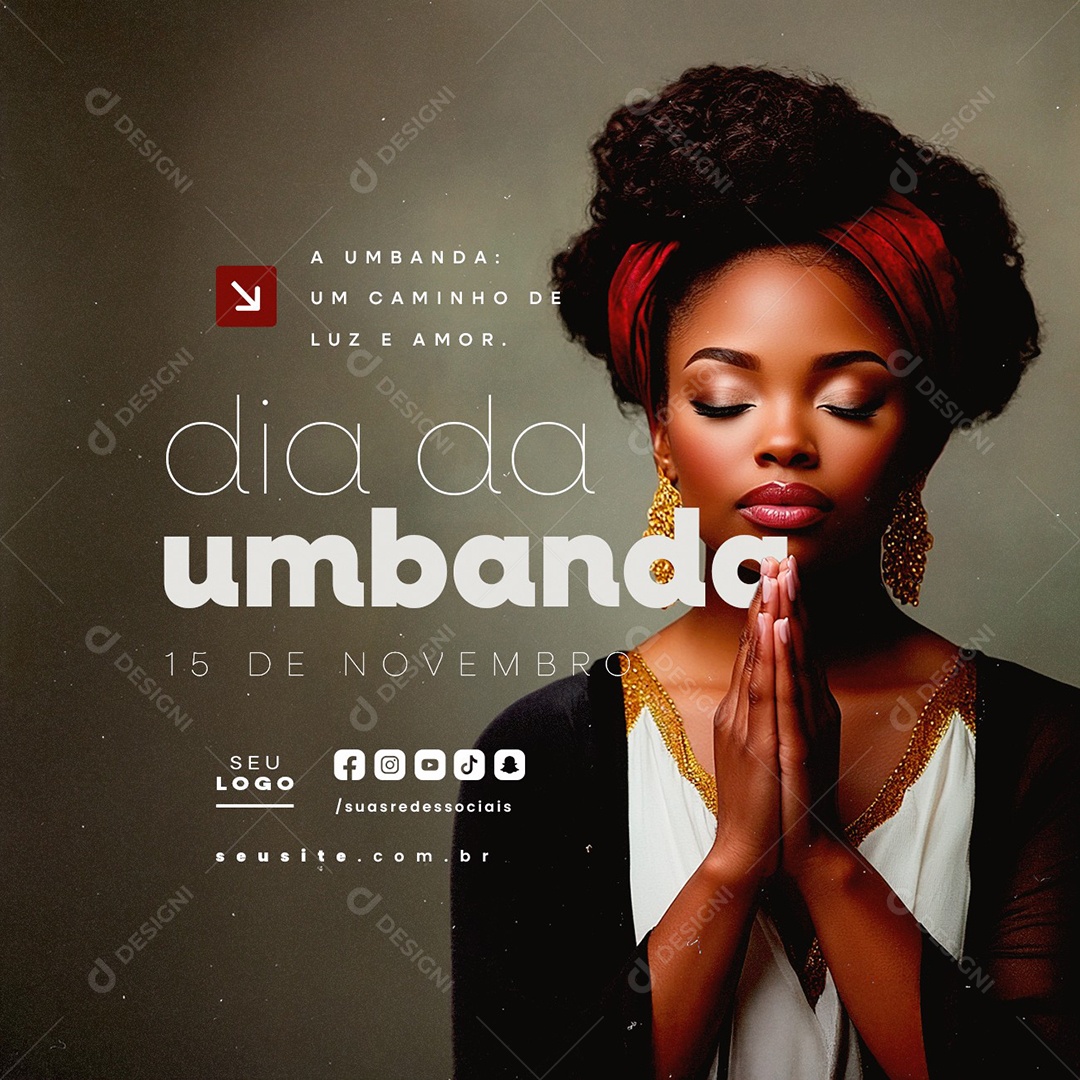 Dia da Umbanda 15 de Novembro Axé Social Media PSD Editável