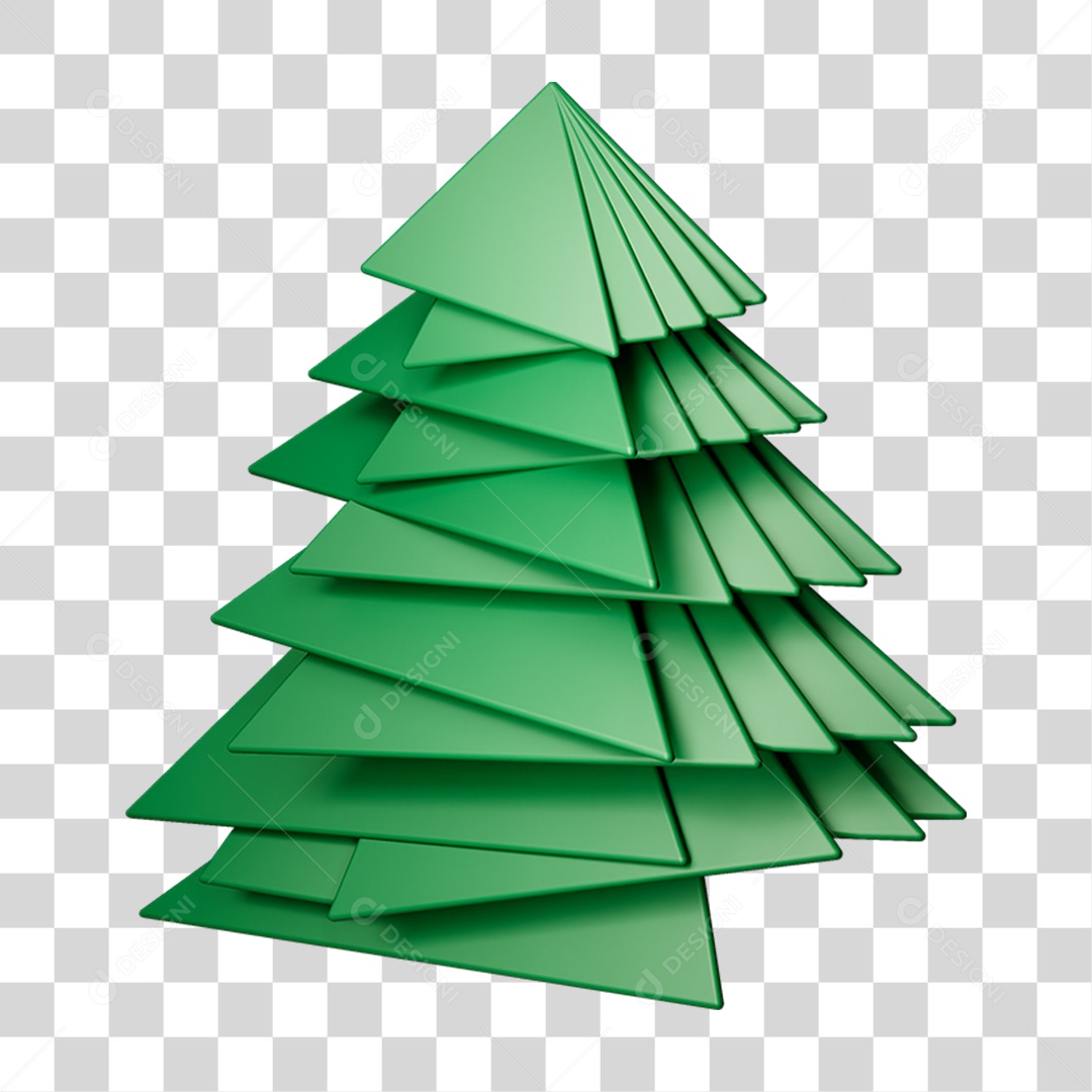 Elemento 3D Árvore Geométrica PNG Transparente