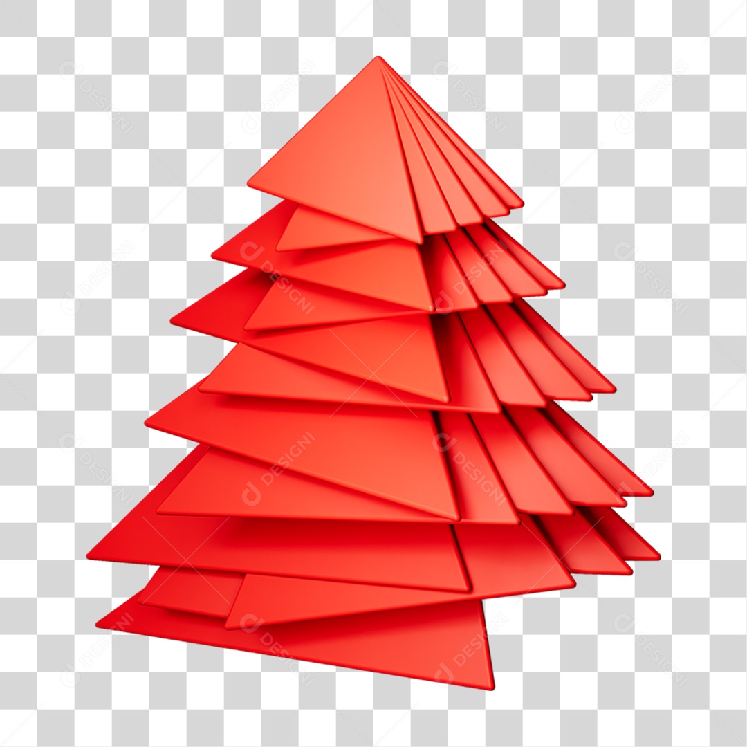 Elemento 3D Árvore Geométrica PNG Transparente