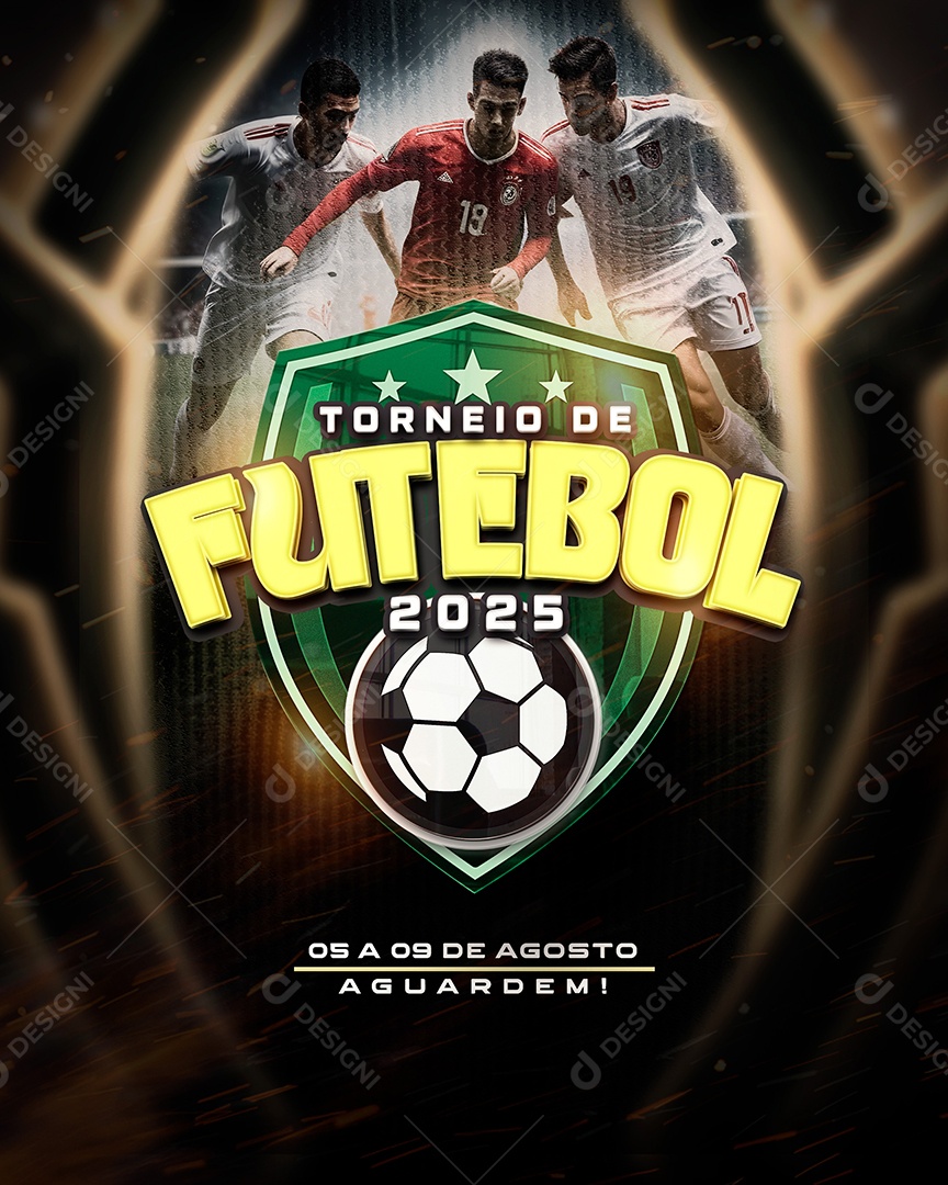 Flyer Torneio Futebol Social Media PSD Editável