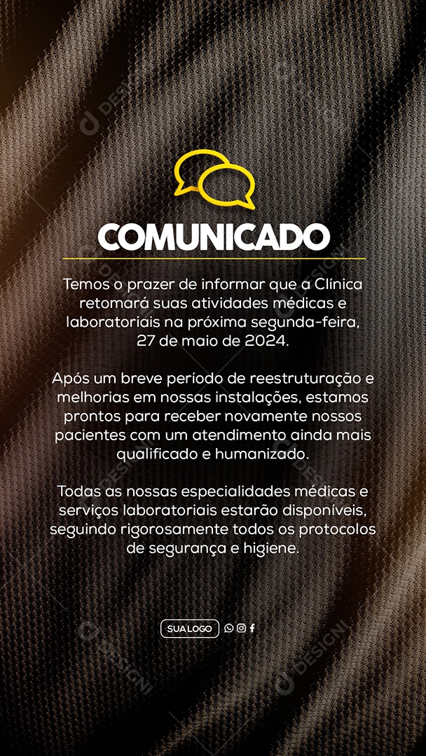 Story Comunicado Importante Clinica Social Media PSD Editável