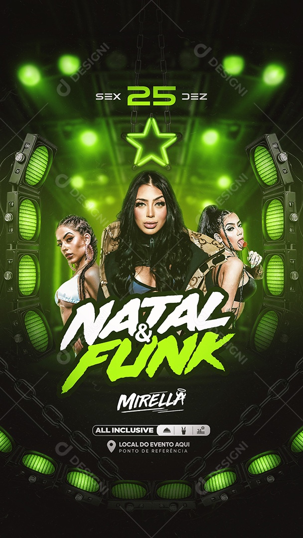 Flyer Natal e Funk Social Media PSD Editável