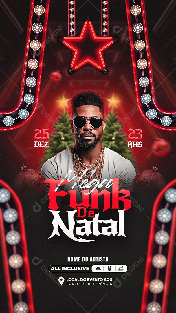 Flyer Funk de Natal Social Media PSD Editável