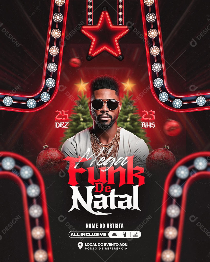 Flyer Funk de Natal Social Media PSD Editável