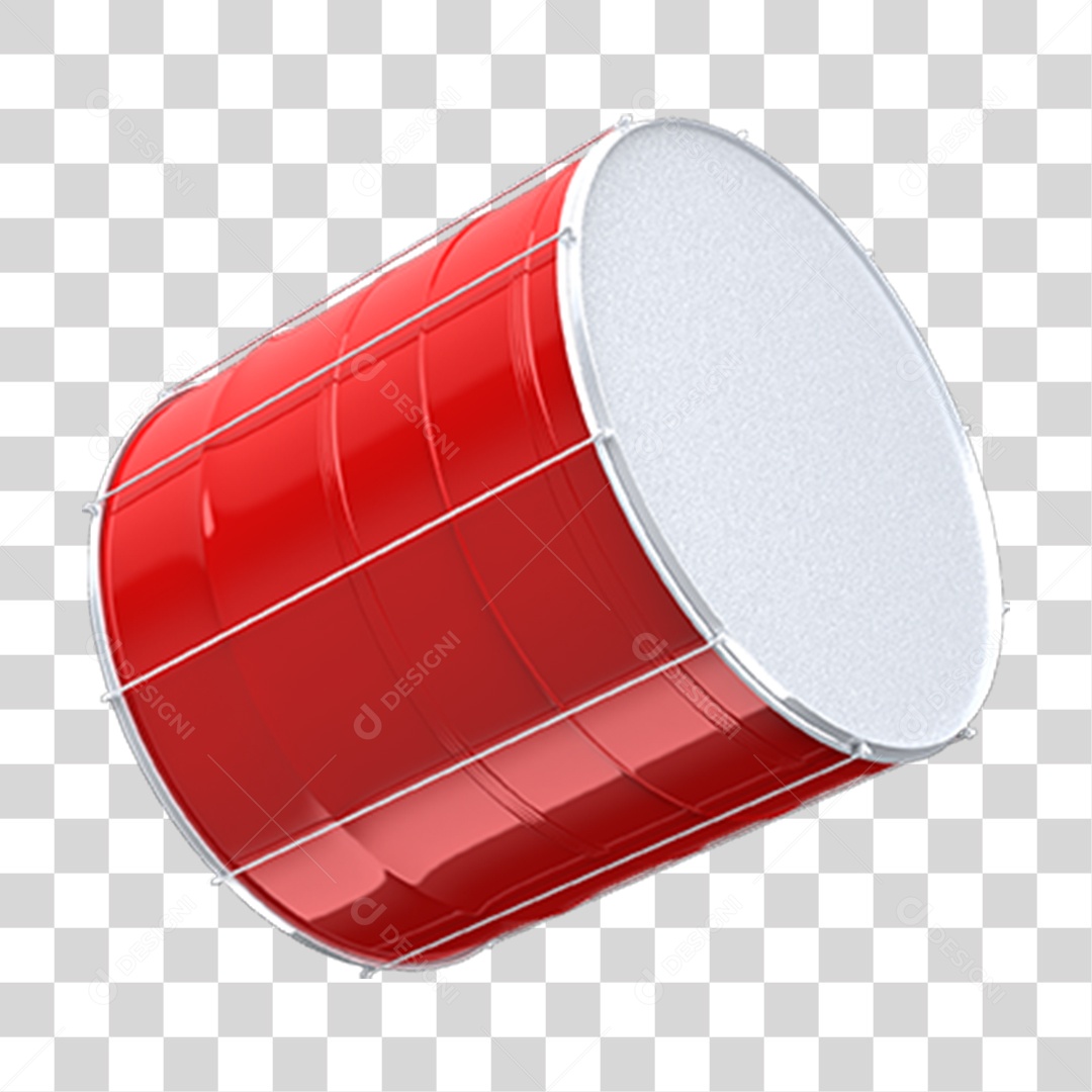 Elemento 3D Tambor Instrumento Musical PNG Transparente