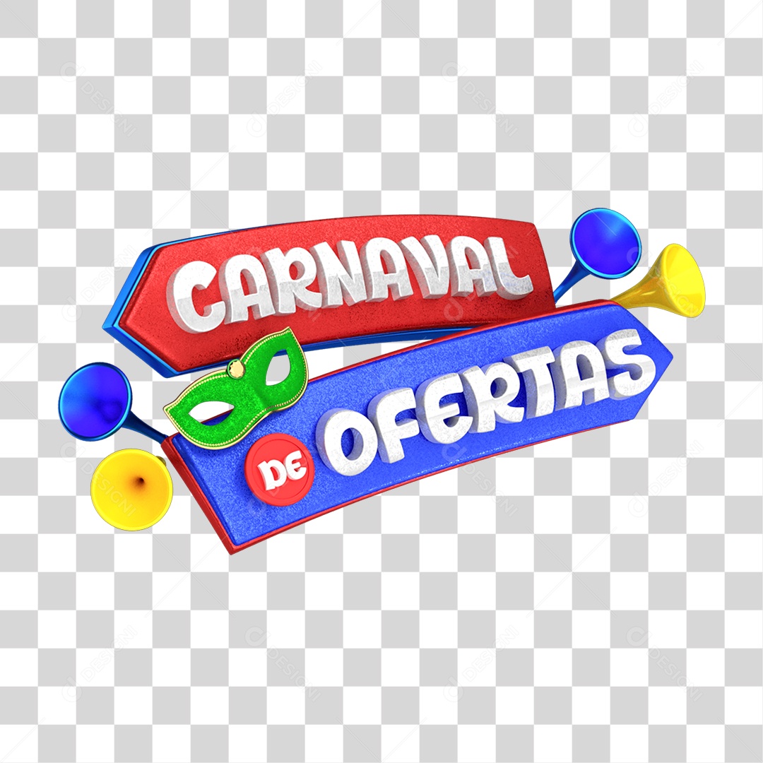 Selo 3D Carnaval de Ofertas PNG Transparente