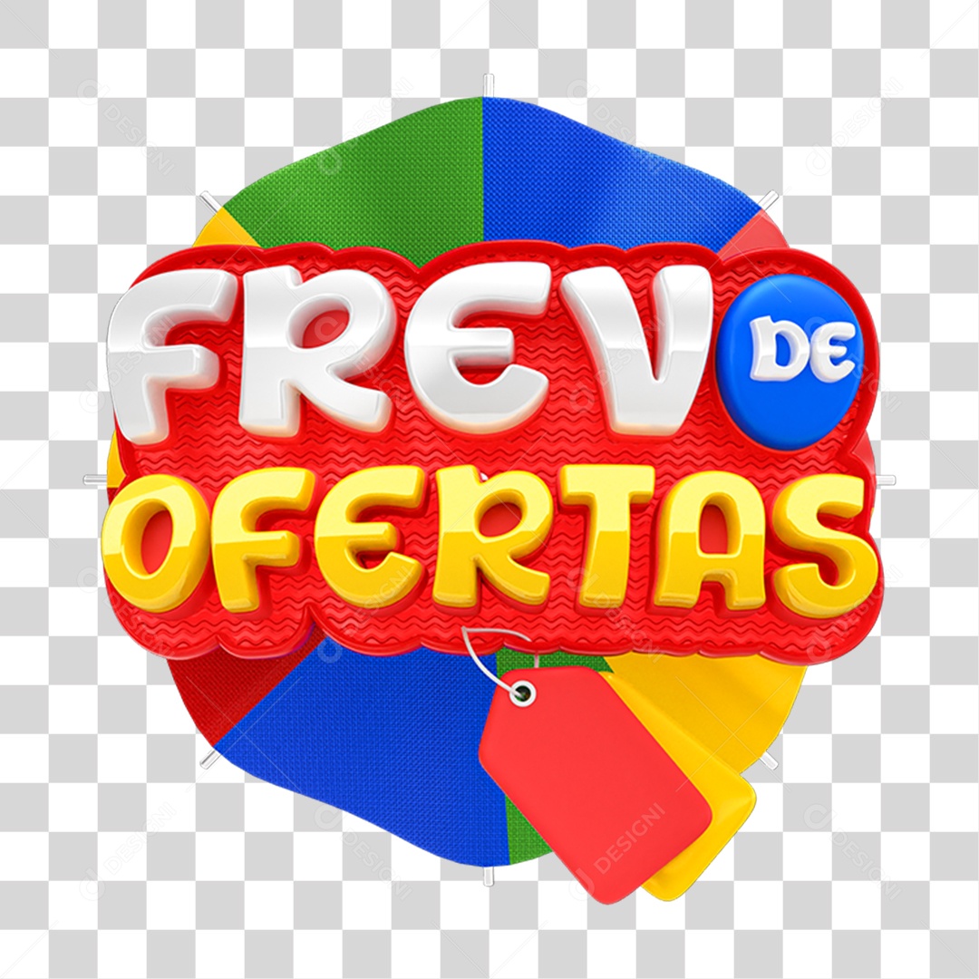 Selo 3D Frevo de Ofertas PNG Transparente