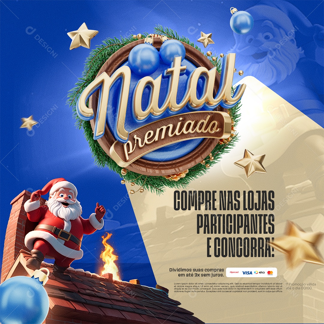 Natal Premiado Compre Nas Lojas Participantes Social Media PSD Editável
