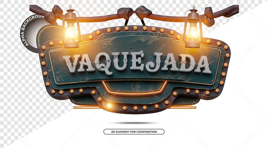 Vaquejada Selo 3D para composição PSD