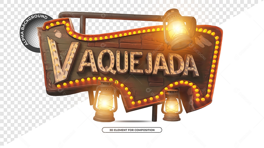 Vaquejada Selo 3D para Composição PSD