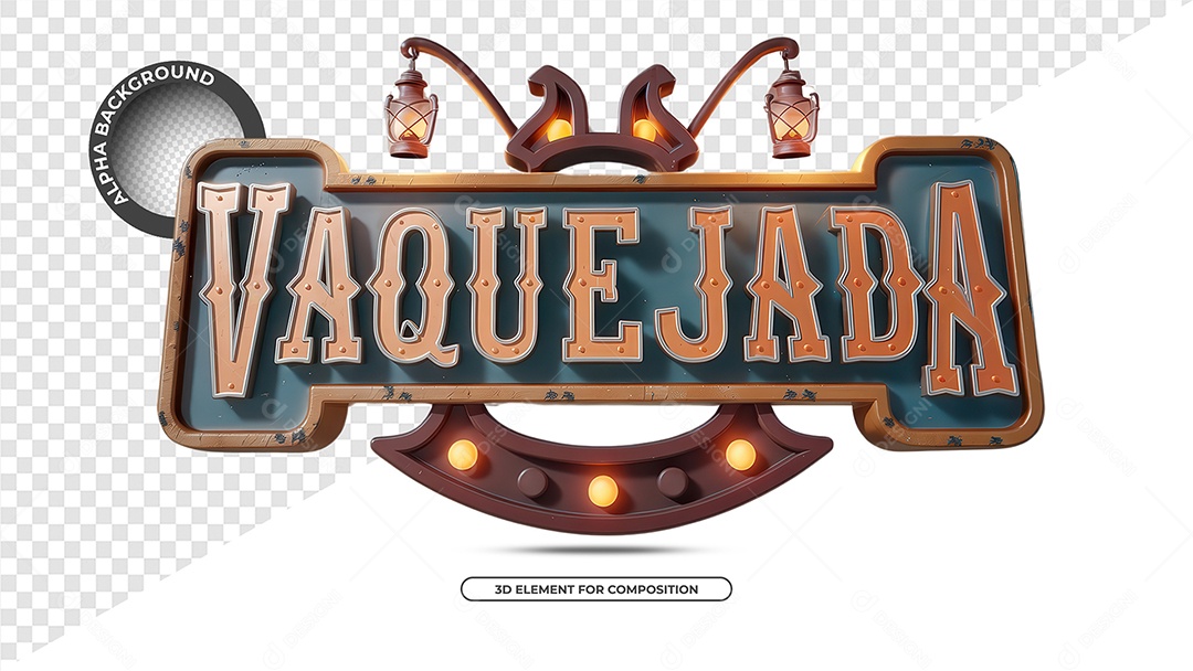 Vaquejada Selo 3D para Composição PSD