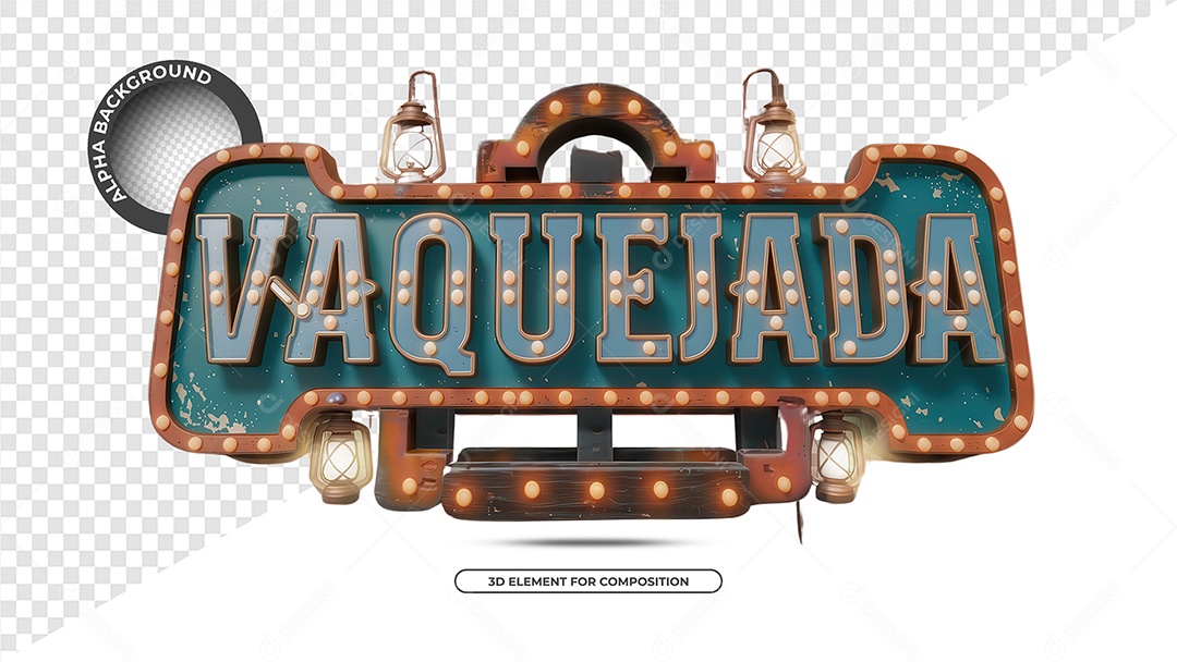 Vaquejada Selo 3D para Composição PSD