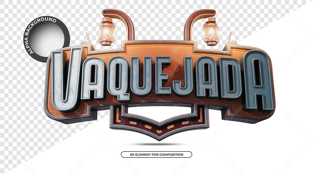 Vaquejada Selo 3D para Composição PSD