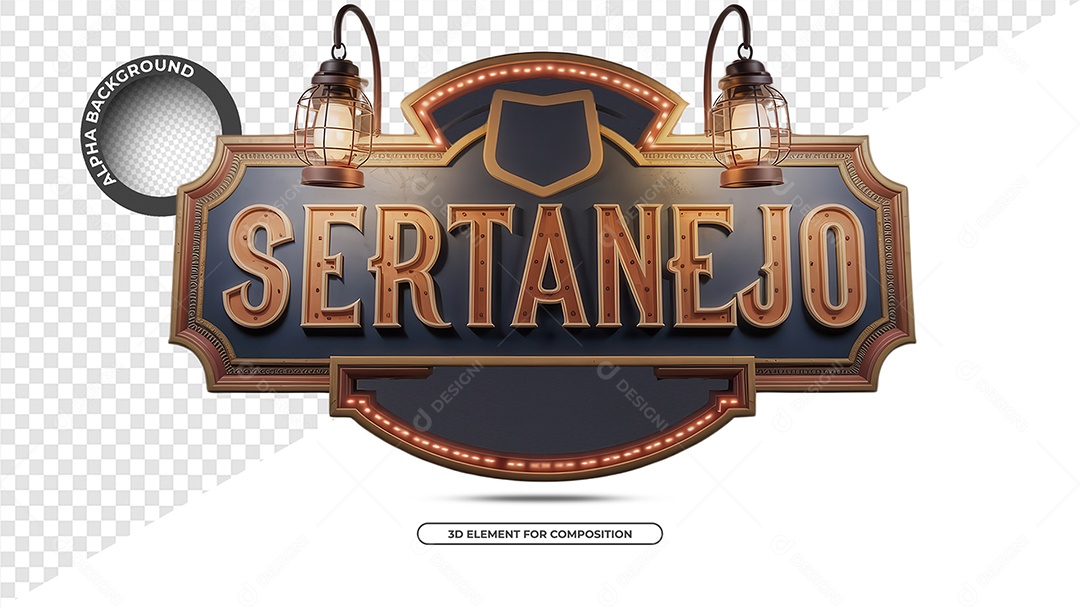 Sertanejo Selo 3D para Composição PSD