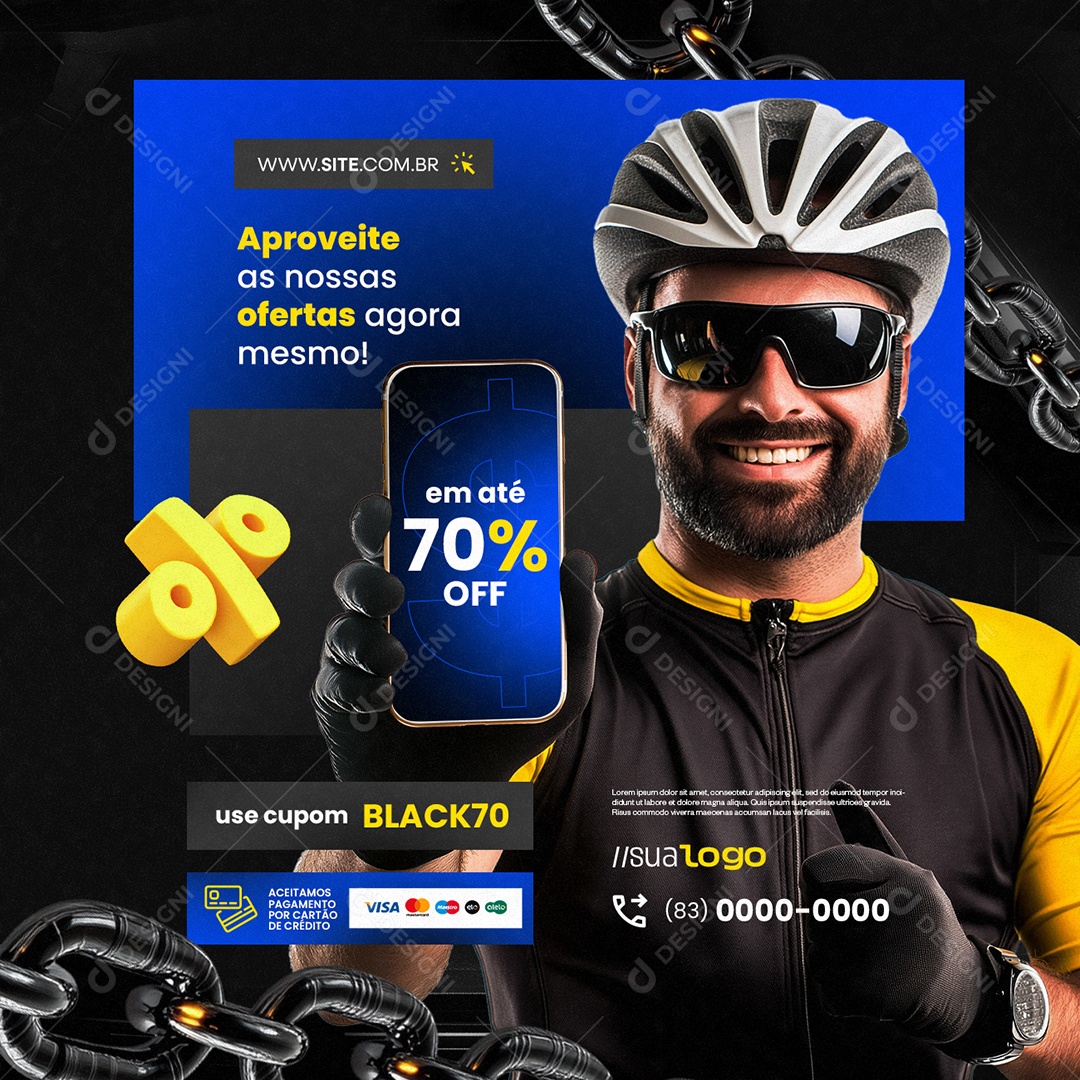 Black Friday Bicicletaria Aproveite as Nossas Ofertas Social Media PSD Editável