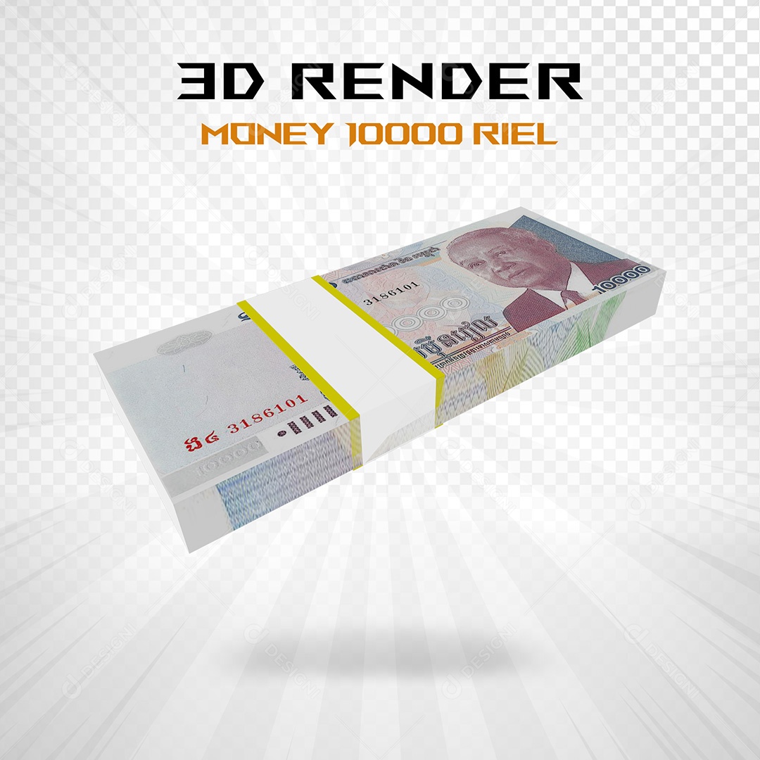 Elemento 3D Nota de 100 Dólar para Composição PSD