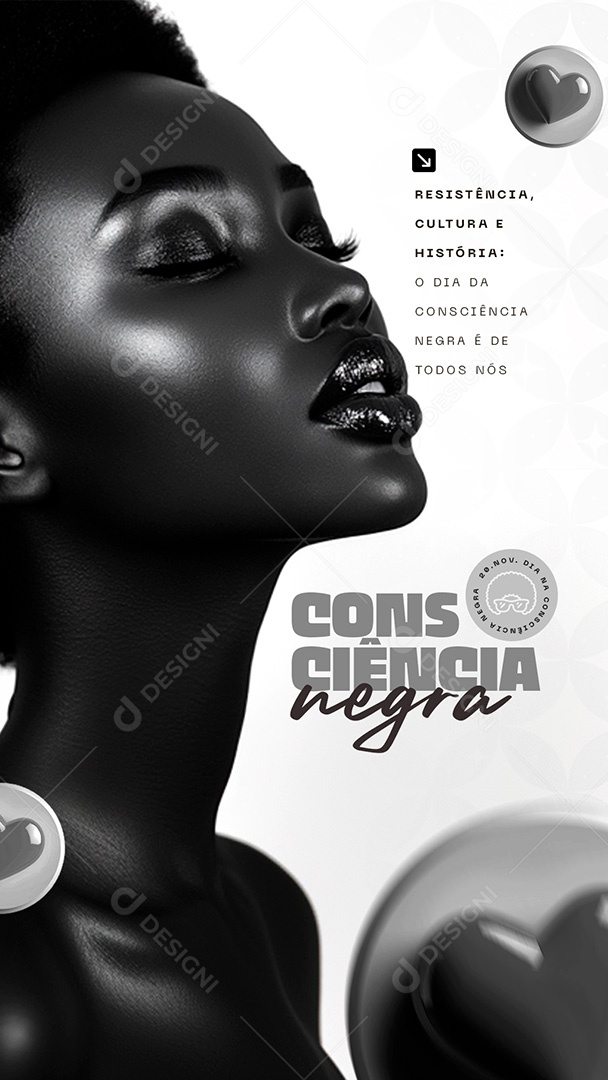 Story Dia da Consciência Negra 20 de Novembro Resistência Social Media PSD Editável