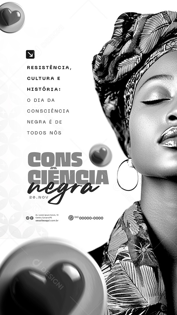 Story Dia da Consciência Negra 20 de Novembro Resistência Social Media PSD Editável