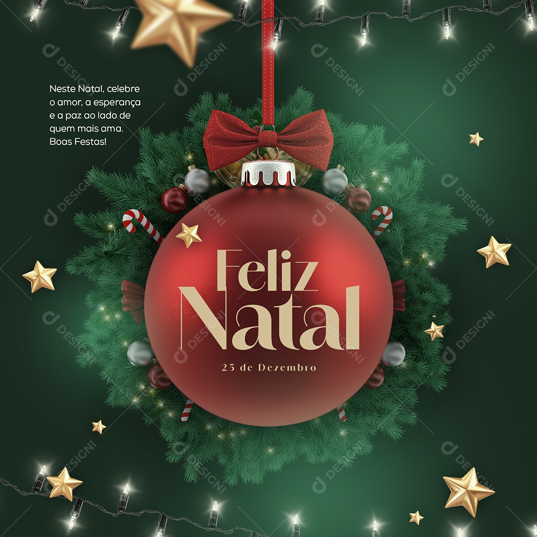 Social Media Feliz Natal 25 de Dezembro PSD Editável