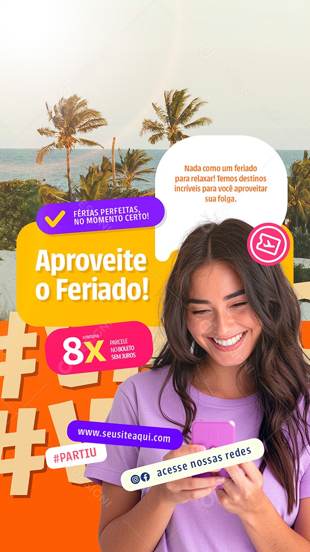Story Turismo Aproveite o Feriado Social Media PSD Editável